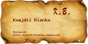 Komjáti Bianka névjegykártya
