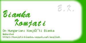 bianka komjati business card